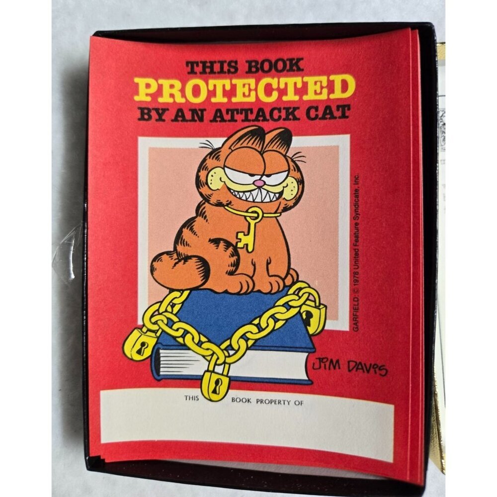 Garfield Bookplates 50-Pack By Antioch Bookplate Co. - "Protected By An Attack C